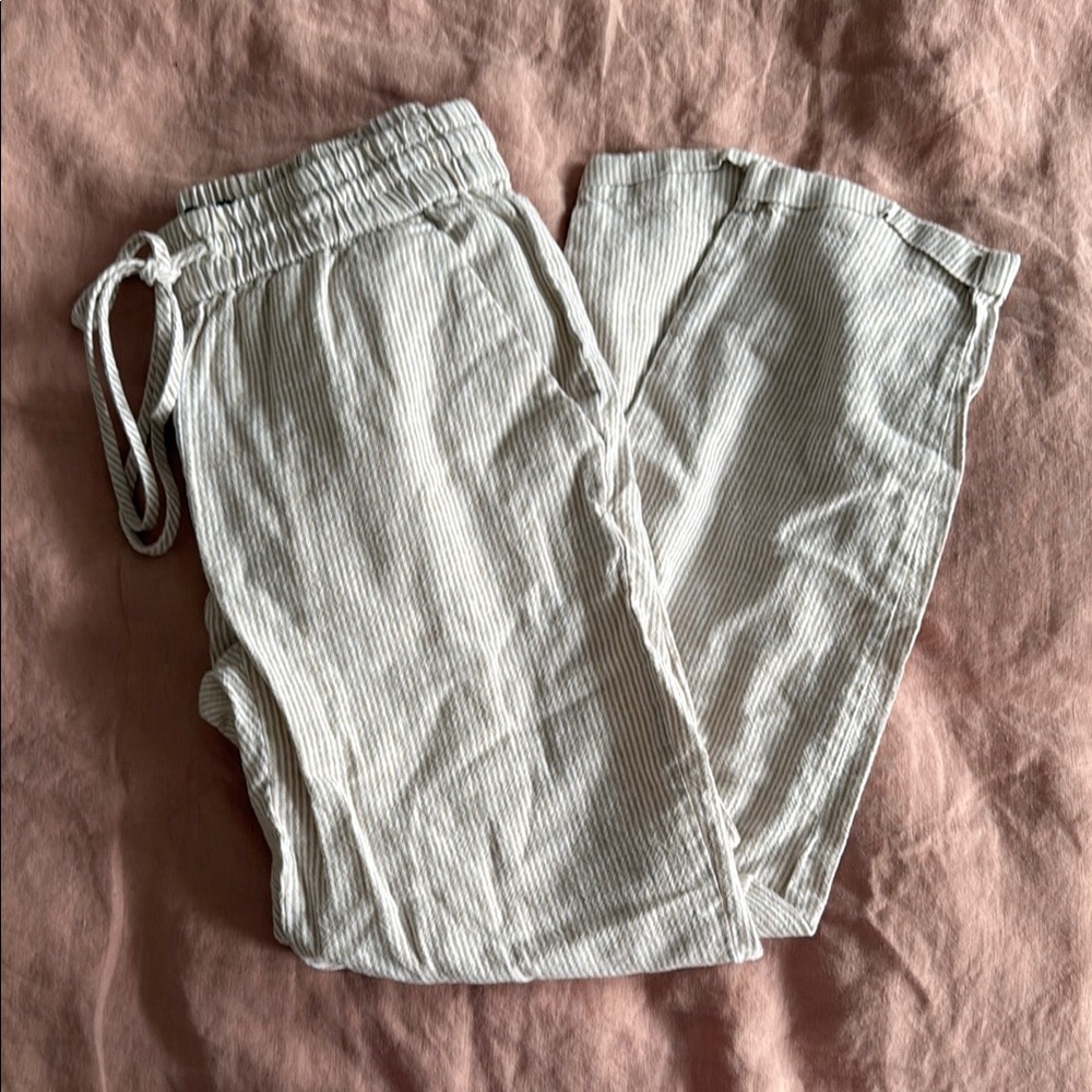 JCrew Factory Striped Linen Joggers